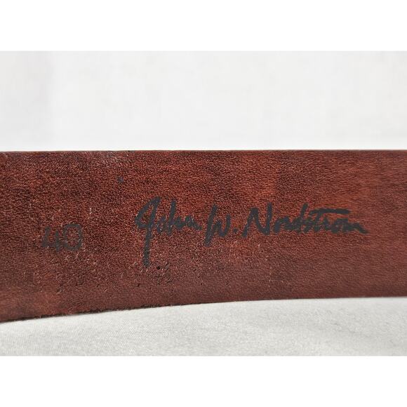 JOHN W. NORSDTROM DESIGNER UNISEX BROWN GENUINE LEATHER BELT – SIZE 42 - Picture 5 of 9